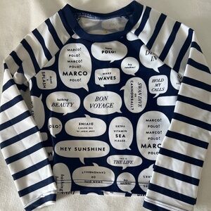 Kate Spade New York Speech Bubbles Rash Guard Swim Top Size 24 month